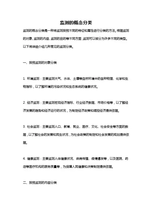 监测的概念分类