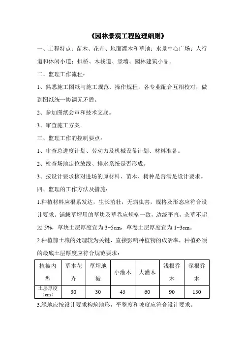 园林景观工程监理细则