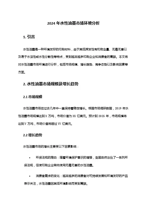 2024年水性油墨市场环境分析