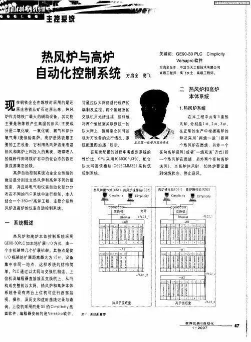 热风炉与高炉自动化控制系统