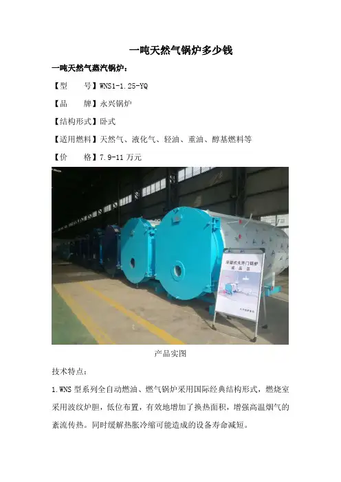 一吨天然气锅炉多少钱