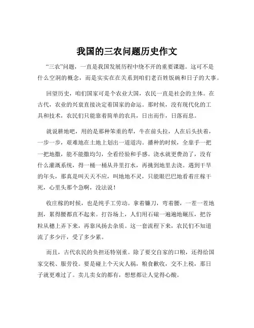 我国的三农问题历史作文