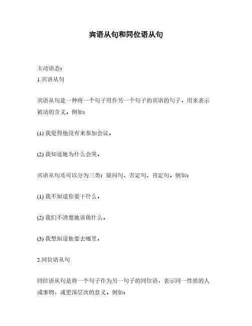 宾语从句和同位语从句