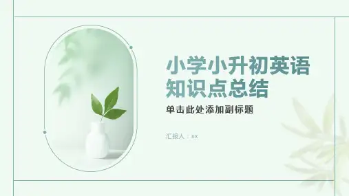 小学小升初英语知识点总结小学小升初英语考试必考复习重点