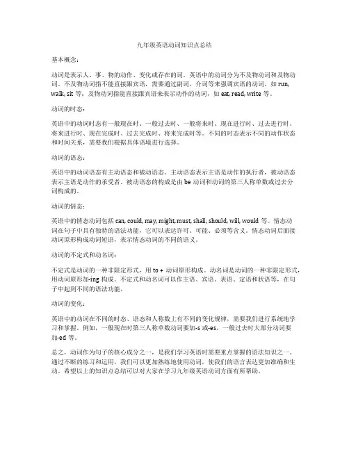 九年级英语动词知识点总结