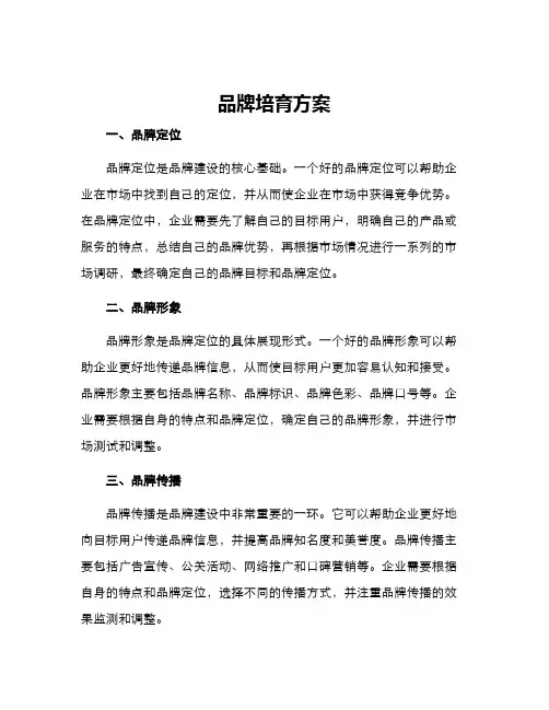品牌培育方案