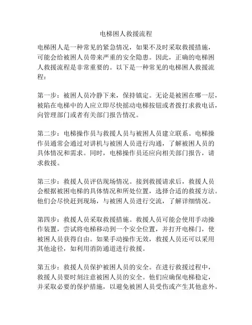 电梯困人救援流程