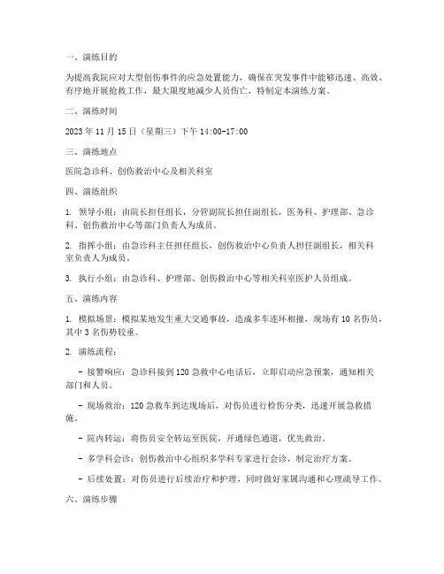 大型创伤抢救应急演练方案