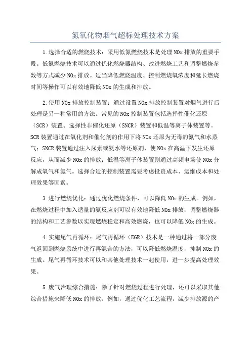 氮氧化物烟气超标处理技术方案