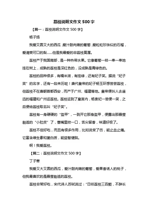 四年级作文：荔枝说明文作文500字