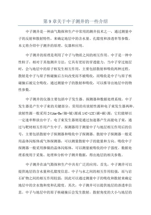 第9章关于中子测井的一些介绍