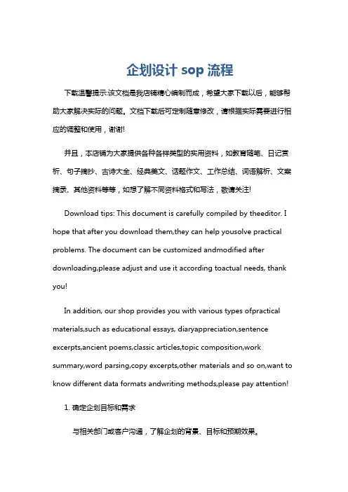 企划设计sop流程