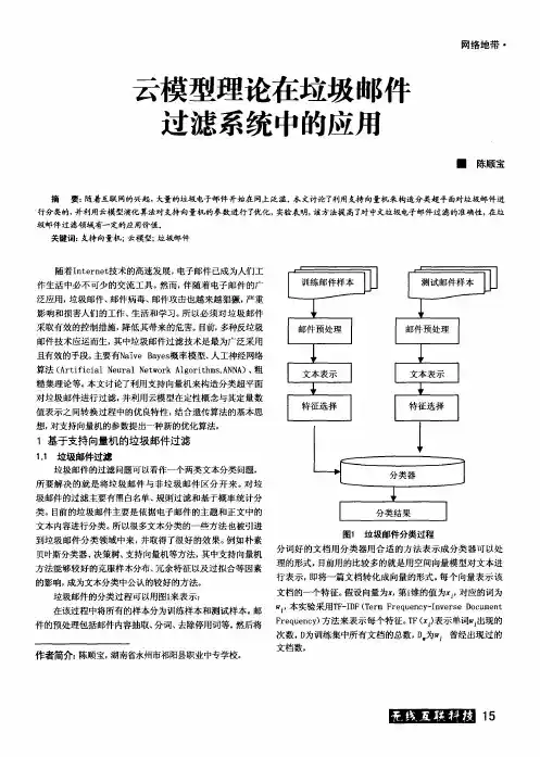 云模型理论在垃圾邮件过滤系统中的应用