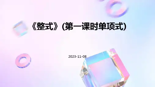 《整式》(第一课时单项式)