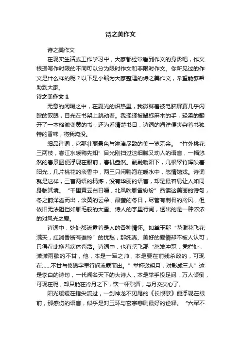诗之美作文