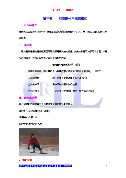 摄影曝光与曝光模式