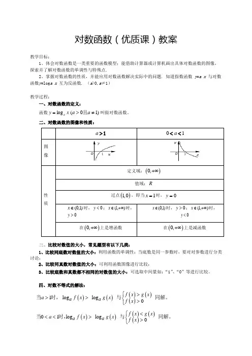 对数函数(优质课)教案