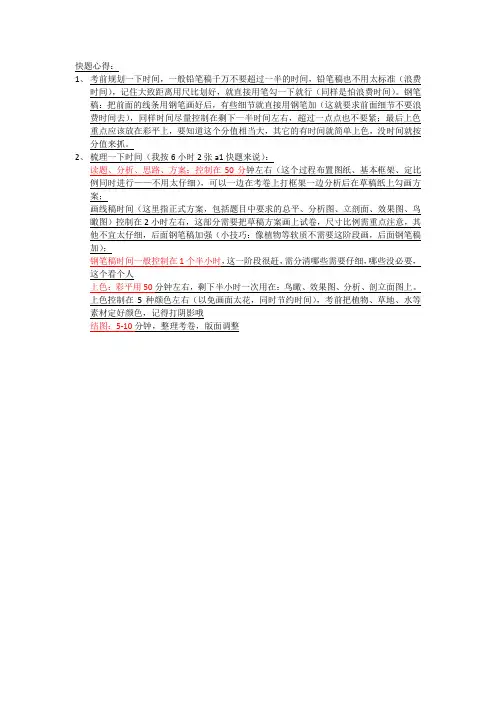 快题心得