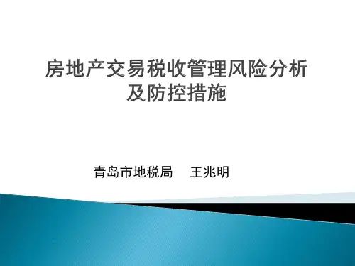 房地产交易税收管理风险分析及防控措施电子版课件