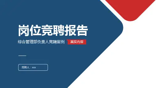综合管理部负责人岗位竞聘PPT