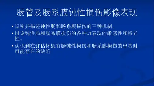 肠管及肠系膜钝性损伤影像表现