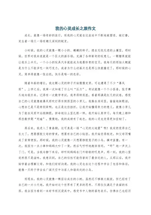 我的心灵成长之旅作文