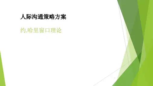 人际沟通策略方案-约哈里窗口PPT精选文档
