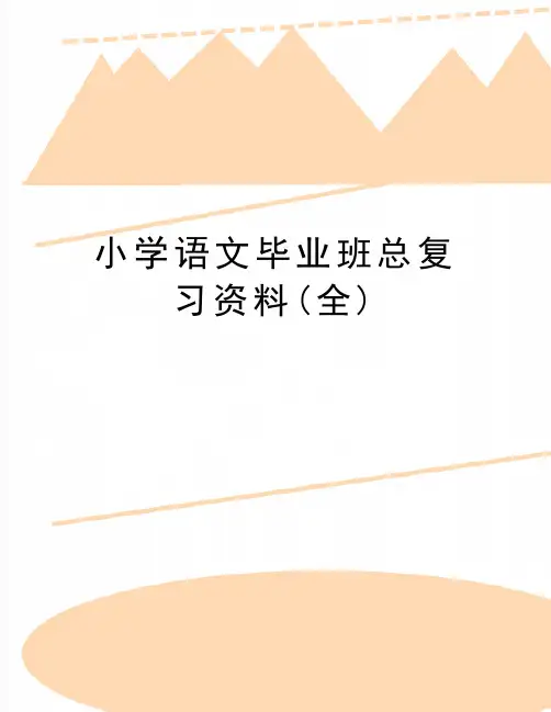 最新小学语文毕业班总复习资料(全)