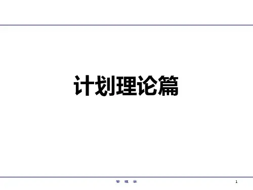 管理学原理-计划理论ppt课件
