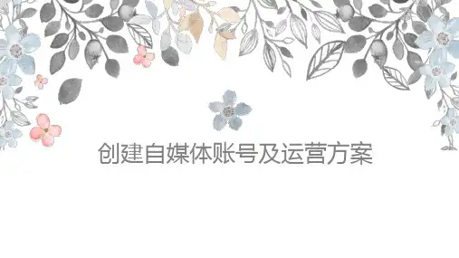 企业创建自媒体账号及运营方案PPT
