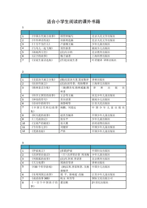 小学生必读名著整理(1-5年级))