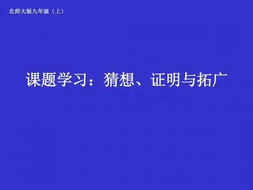 课题学习：猜想、证明与拓广
