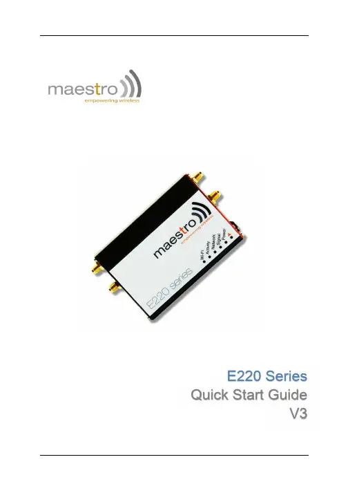Maestro E220系列产品快速使用指南说明书
