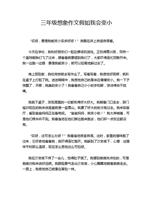 三年级想象作文假如我会变小