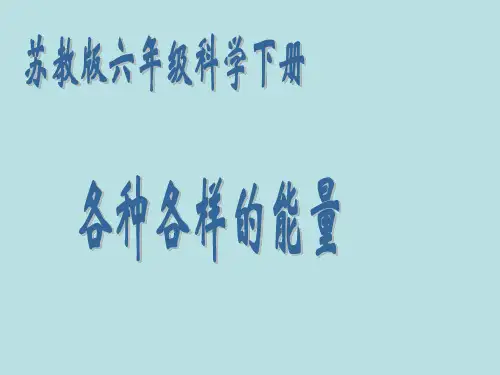 苏教版六年级科学下册《各种各样的能量》课件