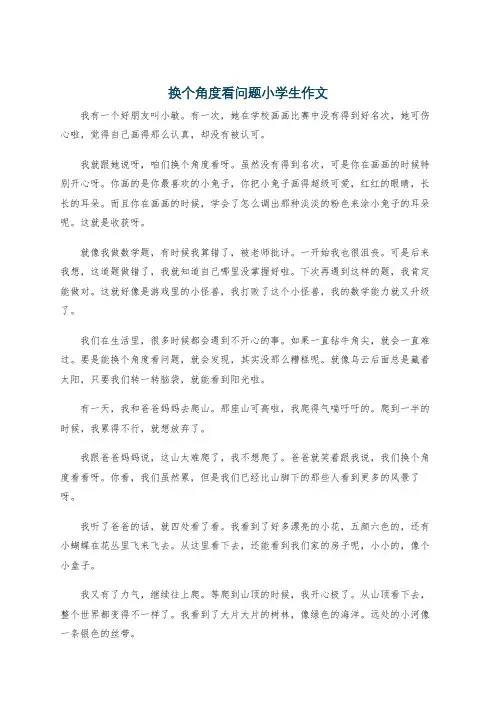 换个角度看问题小学生作文