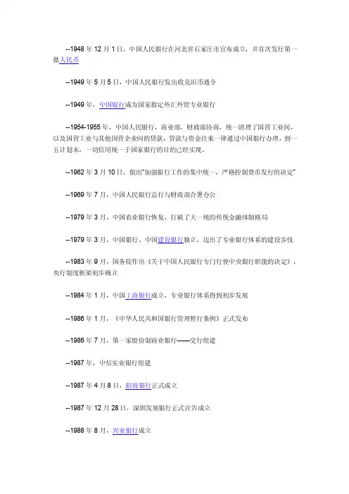 中国银行业发展史