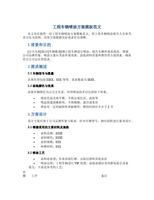工程车辆喷涂方案模板范文