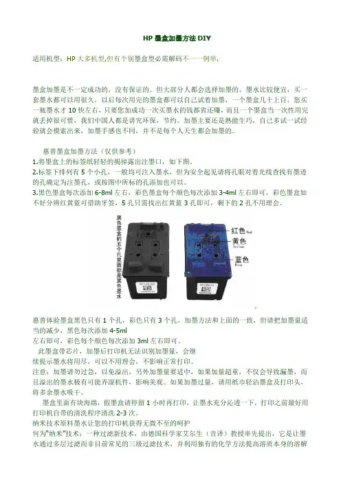 HP墨盒加墨方法DIY