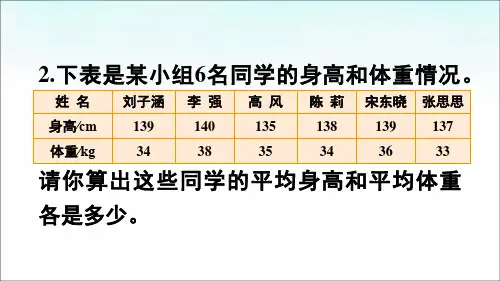 2021年春人教版四年级数学下册课件：8 平均数与条形统计图1112
