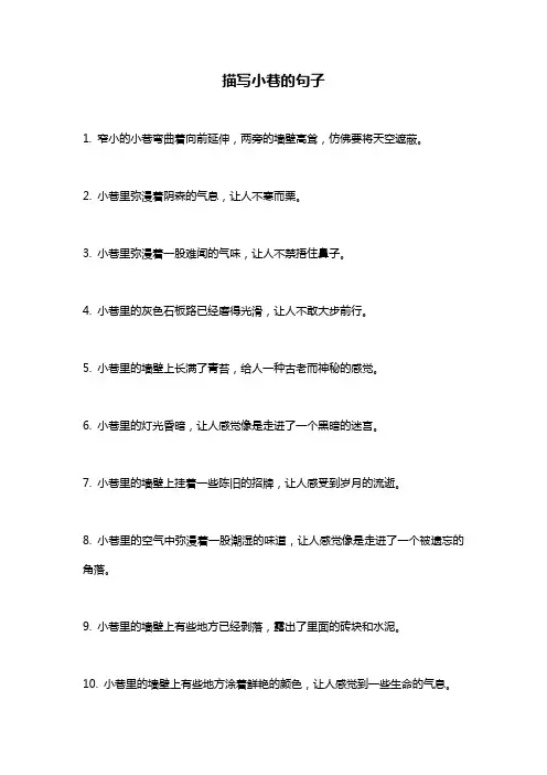 描写小巷的句子