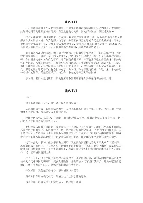 洪水作文
