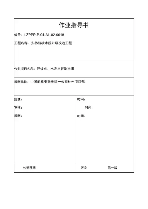GPS导线点水准点复测说明
