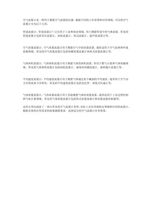 空气流量计的分类