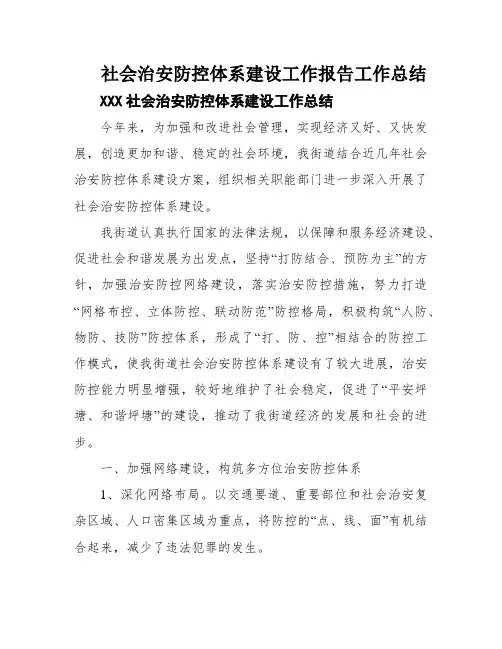 社会治安防控体系建设工作报告工作总结