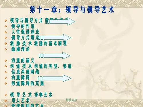 领导与领导艺术幻灯片PPT