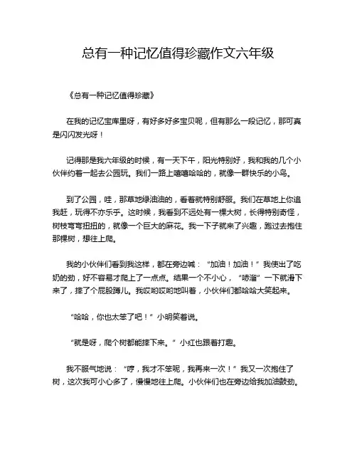 总有一种记忆值得珍藏作文六年级
