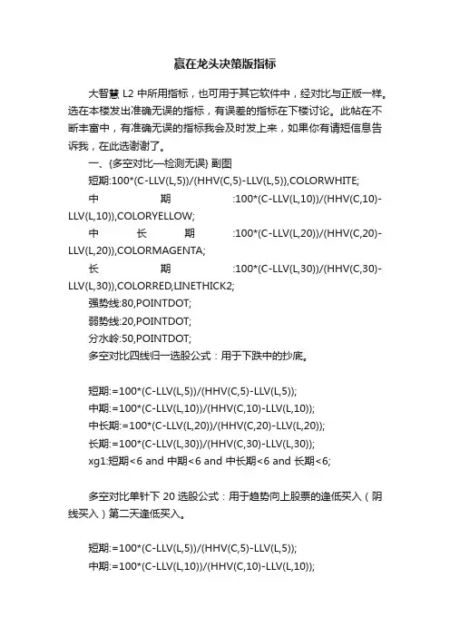 赢在龙头决策版指标