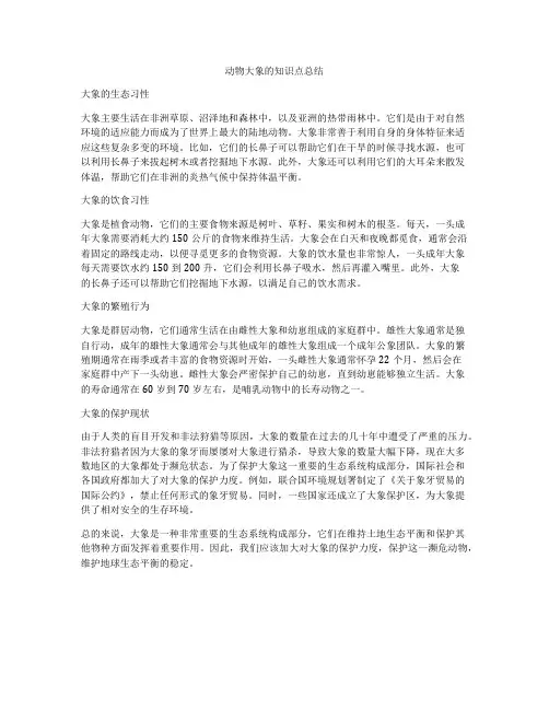动物大象的知识点总结
