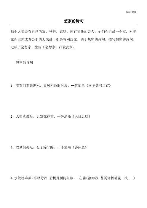 想家的诗句